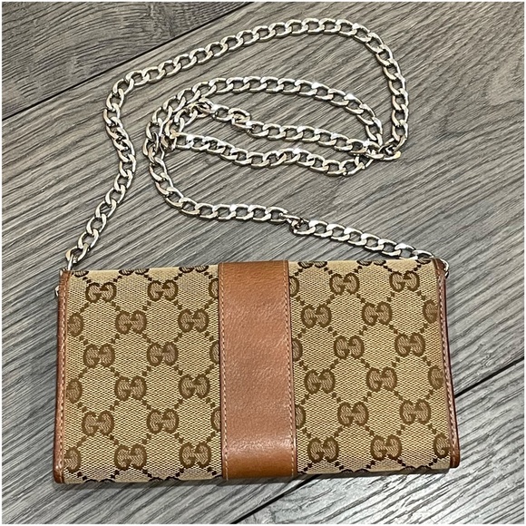 Authentic Gucci GG Canvas Long Wallet with chain - Picture 5 of 15